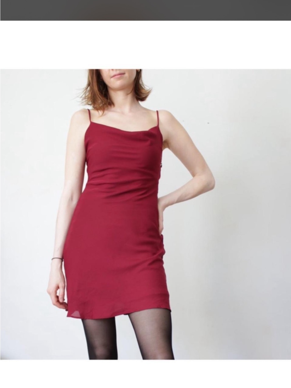 South Moon Under Wine Red Spaghetti Strap Slip Mini Dress